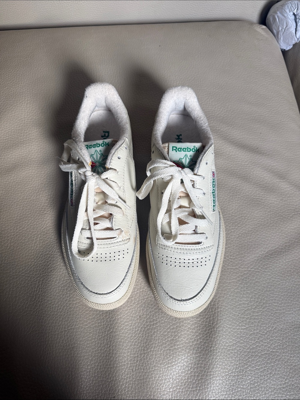 Reebok Kids Off-White/Tan Low-Top Sneakers